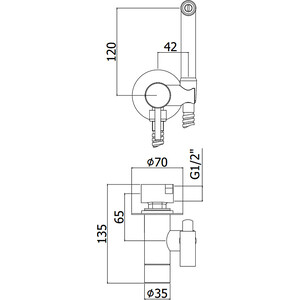 Смеситель для душа Paffoni Tweet Round с гигиенической лейкой, нержавеющая сталь (8020913559763)