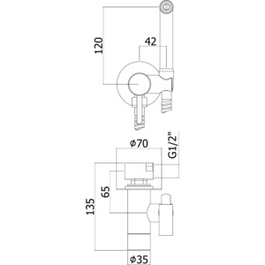 Смеситель для душа Paffoni Tweet Round с гигиенической лейкой, белый (8020913554096)