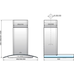 Вытяжка Elikor Аметист 60Н-430-КЗД нержавеющая сталь/тонированное стекло