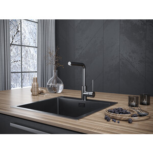 Смеситель для кухни Paulmark Honner вороненая сталь (Ho212018-GM)