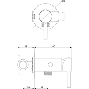 Гигиенический душ Damixa Redblu Option с гигиенической лейкой, хром (211000000)