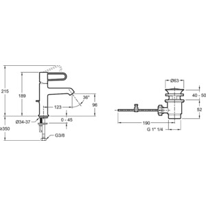 Смеситель для раковины Jacob Delafon Odeon Rive Gauche черный (E21028-BL-BL)