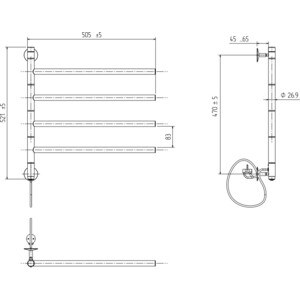 Полотенцесушитель электрический Indigo Стрела 52x62 хром (STE52-60)