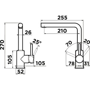 Смеситель для кухни Omoikiri Nakagawa C хром (4994306)