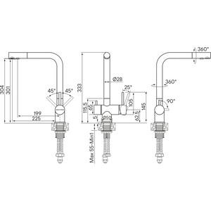 Смеситель для кухни Paulmark Skalen с подключением фильтра, брашированное золото (Sk213020-BG)
