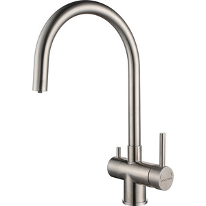 Смеситель для кухни Paulmark Heller с подключением фильтра, брашированная сталь (He213218-SS)