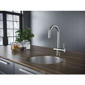 Смеситель для кухни Paulmark Heller с подключением фильтра, брашированная сталь (He213218-SS)