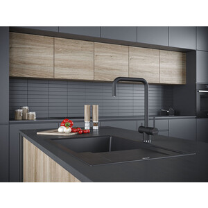 Смеситель для кухни Paulmark Wetter с подключением фильтра, антрацит (We213030-401)