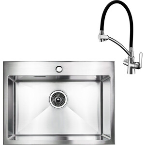 Кухонная мойка и смеситель Kaiser KSM-6045 нержавеющая сталь (KSM-6045, LM3070C)