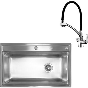 Кухонная мойка и смеситель Kaiser KSM-7848 нержавеющая сталь (KSM-7848, LM3070C)