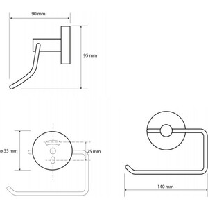 Держатель туалетной бумаги Sapho X-Round Black черный (XB700)