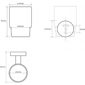Стакан для ванной Sapho X-Round Black черный (XB900)
