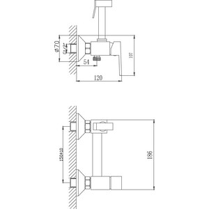 Смеситель для душа Haiba с гигиенической лейкой, хром (HB5513)