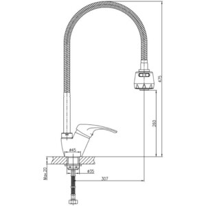 Смеситель для кухни Haiba HB13 гибкий излив, хром (HB4313)