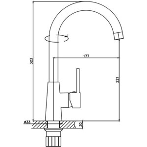 Смеситель для кухни Haiba HB074 хром (HB70074)