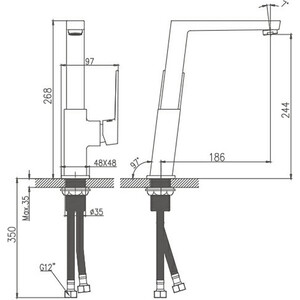 Смеситель для кухни Haiba HB191 хром (HB70191)