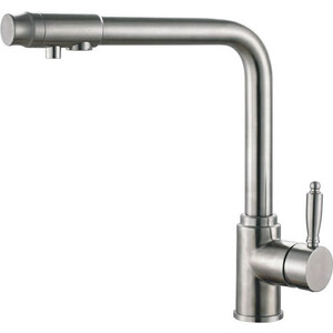 Смеситель для кухни Haiba HB301 с подключением фильтра, нержавеющая сталь (HB70301)