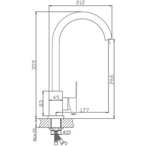 Смеситель для кухни Haiba HB802 нержавеющая сталь (HB70802)