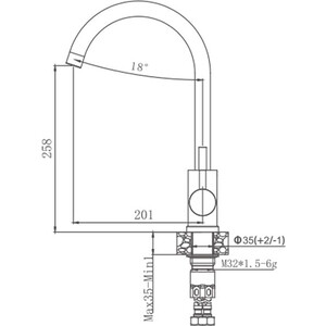 Смеситель для кухни Haiba HB304-3 нержавеющая сталь (HB71304-3)