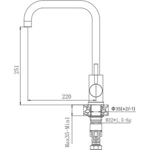 Смеситель для кухни Haiba HB304-4 нержавеющая сталь (HB71304-4)