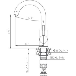 Смеситель для кухни Haiba HB304-3 нержавеющая сталь (HB72304-3)