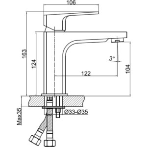 Смеситель для раковины Cersanit Wisla хром (63055)