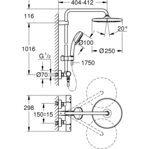 Душевая система Grohe Cosmopolitan system хром (26670000)