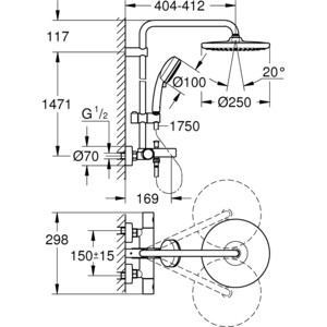Душевая система Grohe Cosmopolitan system хром (26672000)