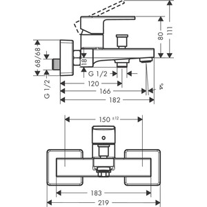 Смеситель для ванны Hansgrohe Vernis Shape хром (71450000)
