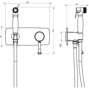 Гигиенический душ Lemark Peretto с гигиеническим набором, черный кофе (LM6319RB)