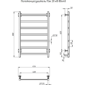 Полотенцесушитель электрический Тругор Пэк серия 20 45х80 (Пэк20кв/8040)