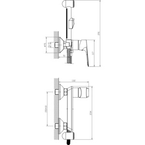Гигиенический душ Rossinka с гигиеническим душем, хром (RS27-52)