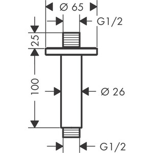 Кронштейн для верхнего душа Hansgrohe Vernis Blend черный матовый (27804670)