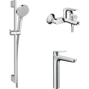 Комплект смесителей Hansgrohe Logis E с душевым гарнитуром (71403000, 71162000, 26275000)