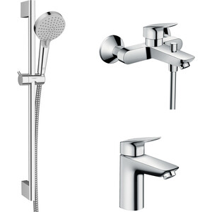 Комплект смесителей Hansgrohe Logis с душевым гарнитуром (71400000, 71101000, 26275000)