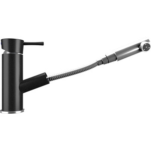 Смеситель для кухни Ulgran U-009 с выдвижным изливом, ультра-черный (U-009-344)