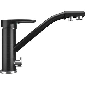 Смеситель для кухни Ulgran U-010 с подключением к фильтру, ультра-черный (U-010-344)