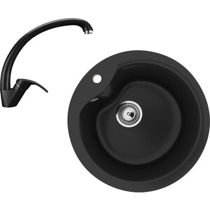 Кухонная мойка и смеситель Ulgran U-102-344, U-007-344 ультра-черный