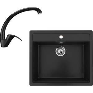Кухонная мойка и смеситель Ulgran U-104-344, U-007-344 ультра-черный
