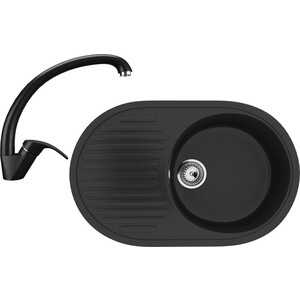 Кухонная мойка и смеситель Ulgran U-107-344, U-007-344 ультра-черный