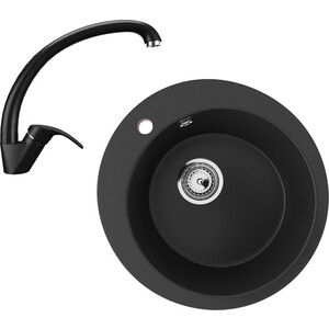 Кухонная мойка и смеситель Ulgran U-405-344, U-007-344 ультра-черный