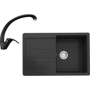 Кухонная мойка и смеситель Ulgran U-507-344, U-007-344 ультра-черный