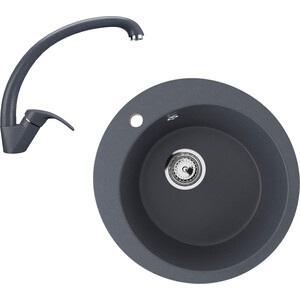 Кухонная мойка и смеситель Ulgran U-405-343, U-007-343 антрацит