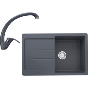 Кухонная мойка и смеситель Ulgran U-507-343, U-007-343 антрацит