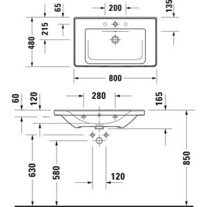 Раковина Duravit D-Neo 80х48 (2367800000)