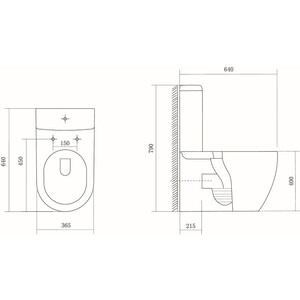 Унитаз-компакт безободковый Aquatek Бетта с сиденьем микролифт (AQ1363B-00)