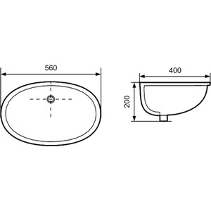 Раковина встраиваемая Aquatek 56х40 (AQ8091-00)