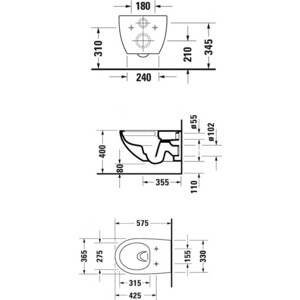 Унитаз подвесной безободковый Duravit Architec Rimless (45720900A1)