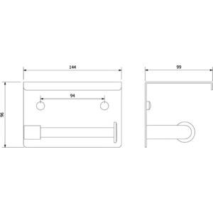 Держатель туалетной бумаги Sapho Simple Line с полочкой для телефона, хром (2839)