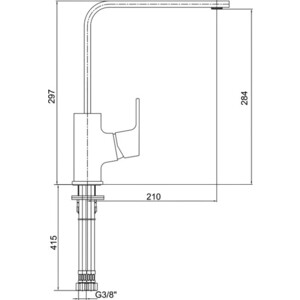 Смеситель для кухни E.C.A. Tiera хром/черный (103518123EX)